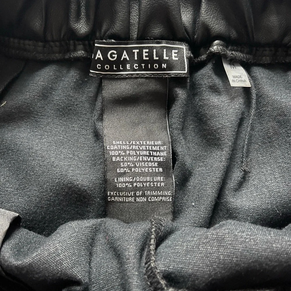 Bagatelle Black Faux Leather Pants Stretchy Paper Bag Waist Bikercore Goth - Picture 6 of 7